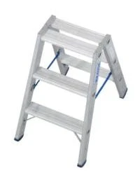 Krause Klappleiter, Beidseitig, 2x3 Stufe(n), Stand H 0, 25m, Holm L 0, 8m, Alu