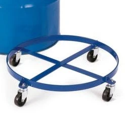 Rollcart Fassroller, Ladefl. Ø 610mm, Lade H 140mm, 1x200l Fass, Plattform Offen, RAL5010, 4 Lenkrollen