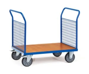 Variofit Gitter-Doppelstirnwandwagen, Tragl. 500kg, Ladefl. LxB 1170x800mm, Holzplatte 7 Variofit Gitter-Doppelstirnwandwagen, Tragl. 500kg, Ladefl. LxB 1170x800mm, Holzplatte – Bild 5