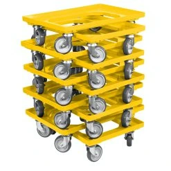 Alternative view of Null 5 Stück Transportroller Für Kisten 60 X 40 Cm Mit 4 Lenkrollen In Gelb