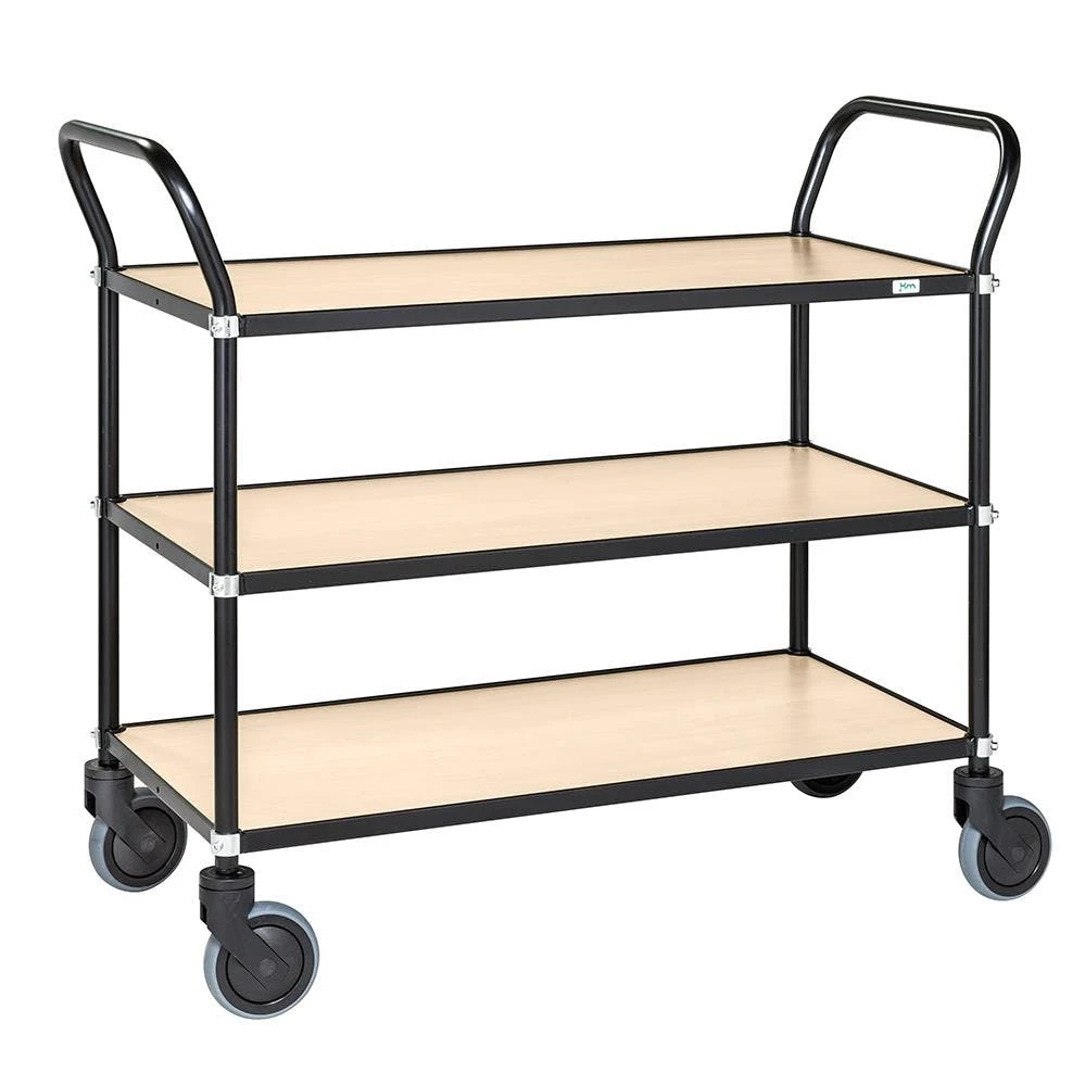 Null Servierwagen Mit 3 Böden 1.100 X 430 X 940 Mm - Schwarz/Mahagoni 6 Null Servierwagen Mit 3 Böden 1.100 X 430 X 940 Mm - Schwarz/Mahagoni – Bild 4