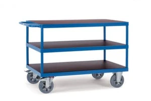 Fetra Etagenwagen, Tragl. 1200kg, 4 Etage(n), Ladefl. LxB 1000x700mm, Siebdruckböden, RAL5007, Elastik-Bereifung 5 Fetra Etagenwagen, Tragl. 1200kg, 4 Etage(n), Ladefl. LxB 1000x700mm, Siebdruckböden, RAL5007, Elastik-Bereifung – Bild 3