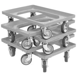 Alternative view of Null 5 Stück Transportroller Für Kisten 60 X 40 Cm Mit 4 Lenkrollen In Grau