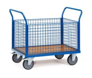 Fetra Gitter-Vierwandwagen, Tragl. 500kg, Ladefl. LxB 1000x700mm, Holzplatte, 4 Wände 3 Fetra Gitter-Vierwandwagen, Tragl. 500kg, Ladefl. LxB 1000x700mm, Holzplatte, 4 Wände