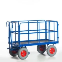 Rollcart Handpritschenwagen, Tragl. 1500kg, Ladefl. LxB 2000x1000mm, Siebdruckplatte, Keine Aufbauten, RAL5010, 4 Räder, Luft-Bereifung -Vago-tools-Geschäft 8a166a5d 3e45 492b a85f 33d0ad62b6c8