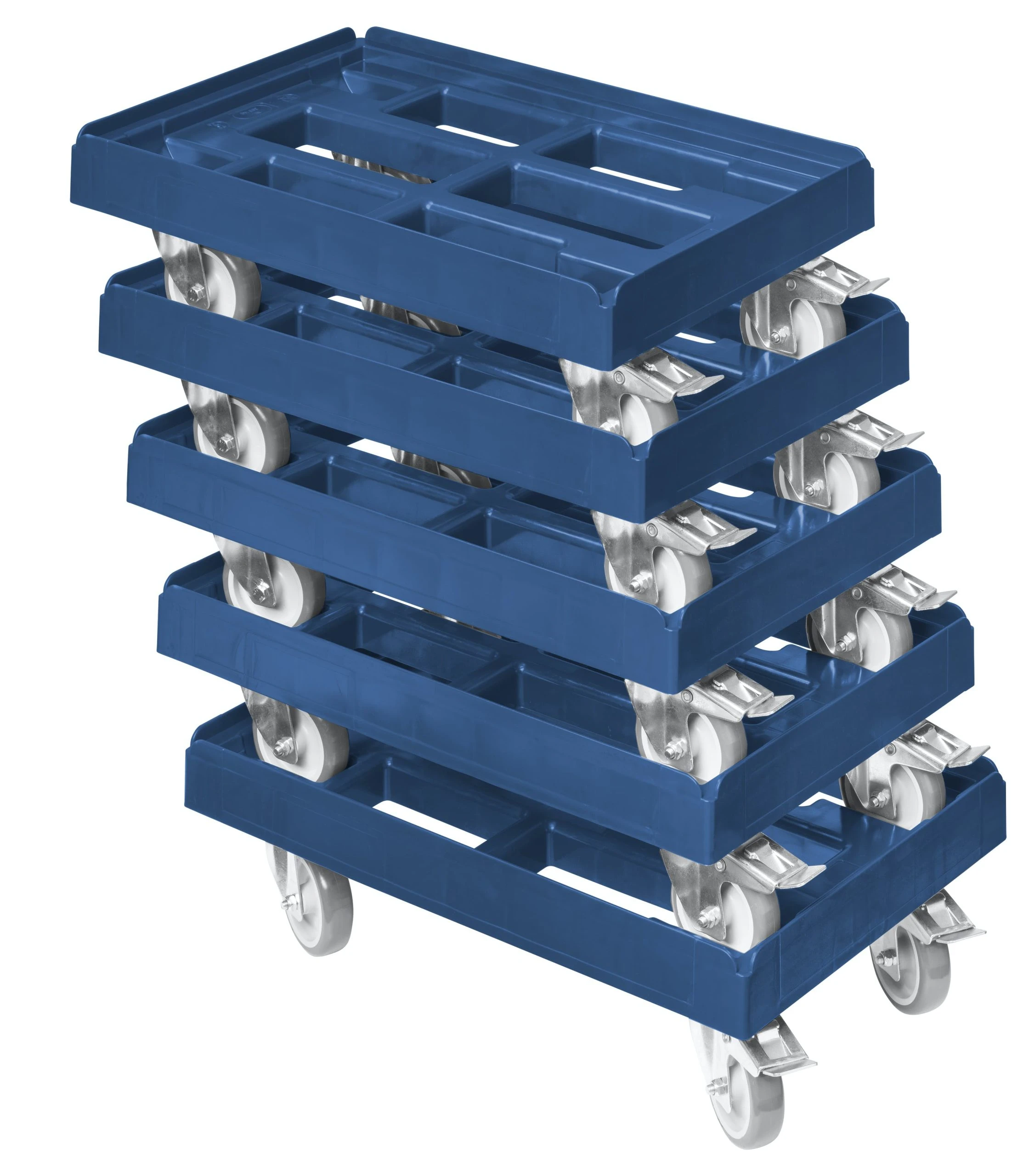 Null Transportroller Für Kisten 60 X 40 Cm Mit 2 Bremsen In Blau 5 Null Transportroller Für Kisten 60 X 40 Cm Mit 2 Bremsen In Blau – Bild 3