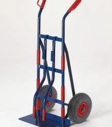 Rollcart Fahr- Und Tragekarre, Tragl. 250kg, Schaufel BxT 550x170mm, M. Tragholmen, RAL5010, Luft-Bereifung