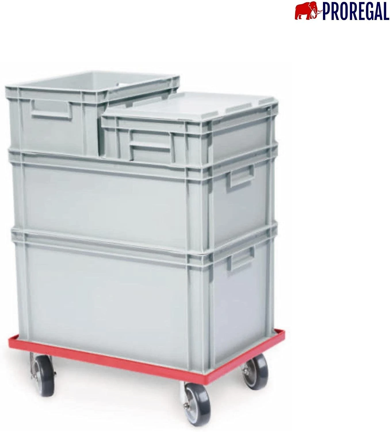 PROREGAL Transportroller Für Euroboxen 60x40cm Mit Gummiräder Blau | Geschlossenes Deck | 4 Lenkrollen | Traglast 300kg 8 PROREGAL Transportroller Für Euroboxen 60x40cm Mit Gummiräder Blau | Geschlossenes Deck | 4 Lenkrollen | Traglast 300kg – Bild 6