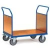 Fetra Doppelstirnwandwagen, Tragl. 500kg, Ladefl. LxB 1000x700mm, Holzplatte, 2 Wände, RAL5007, 2 Lenk-/2 Bockrollen, TPE-Bereifung -Vago-tools-Geschäft 90d5a70f d26d 43a9 899a 4ee4609c06a2