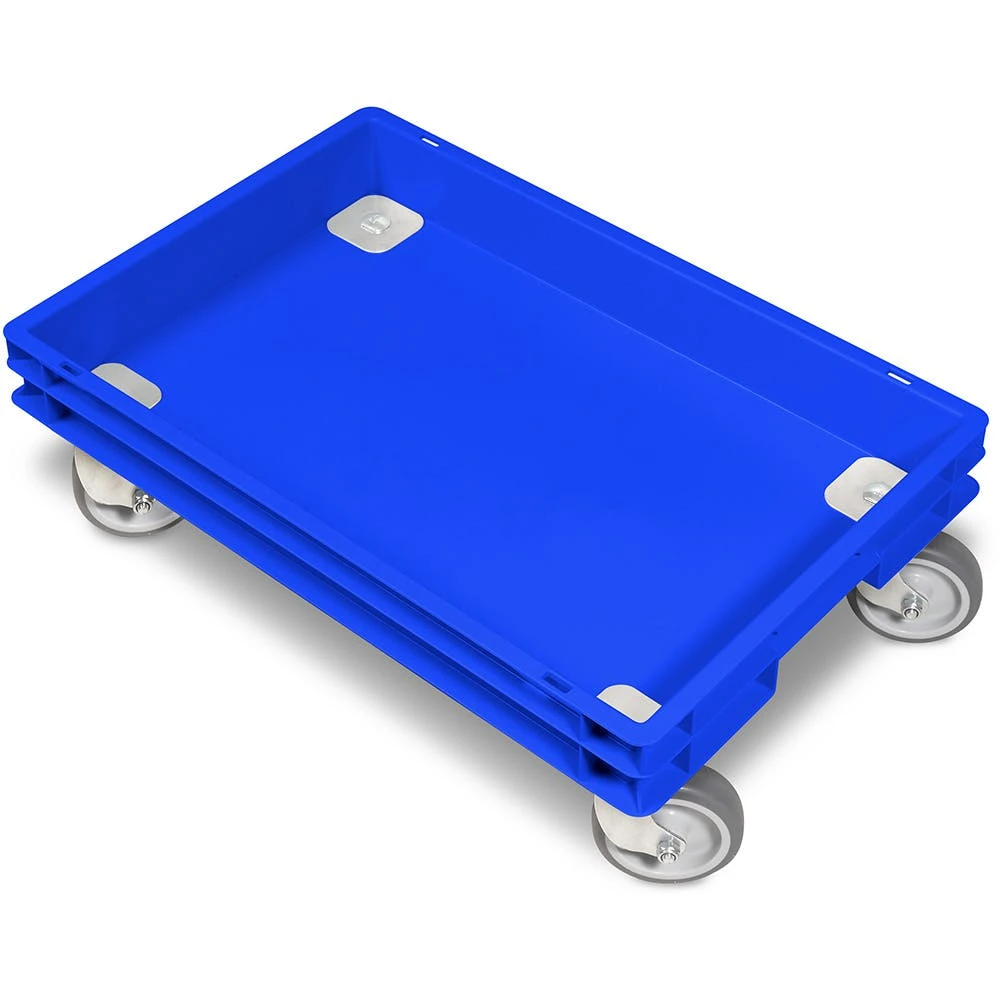 Null 6 Transportroller F. Behälter, Blau, 4 Lenkrollen, 2 M. Bremse, Graue Gummiräder, Trg 250 Kg 5 Null 6 Transportroller F. Behälter, Blau, 4 Lenkrollen, 2 M. Bremse, Graue Gummiräder, Trg 250 Kg – Bild 3