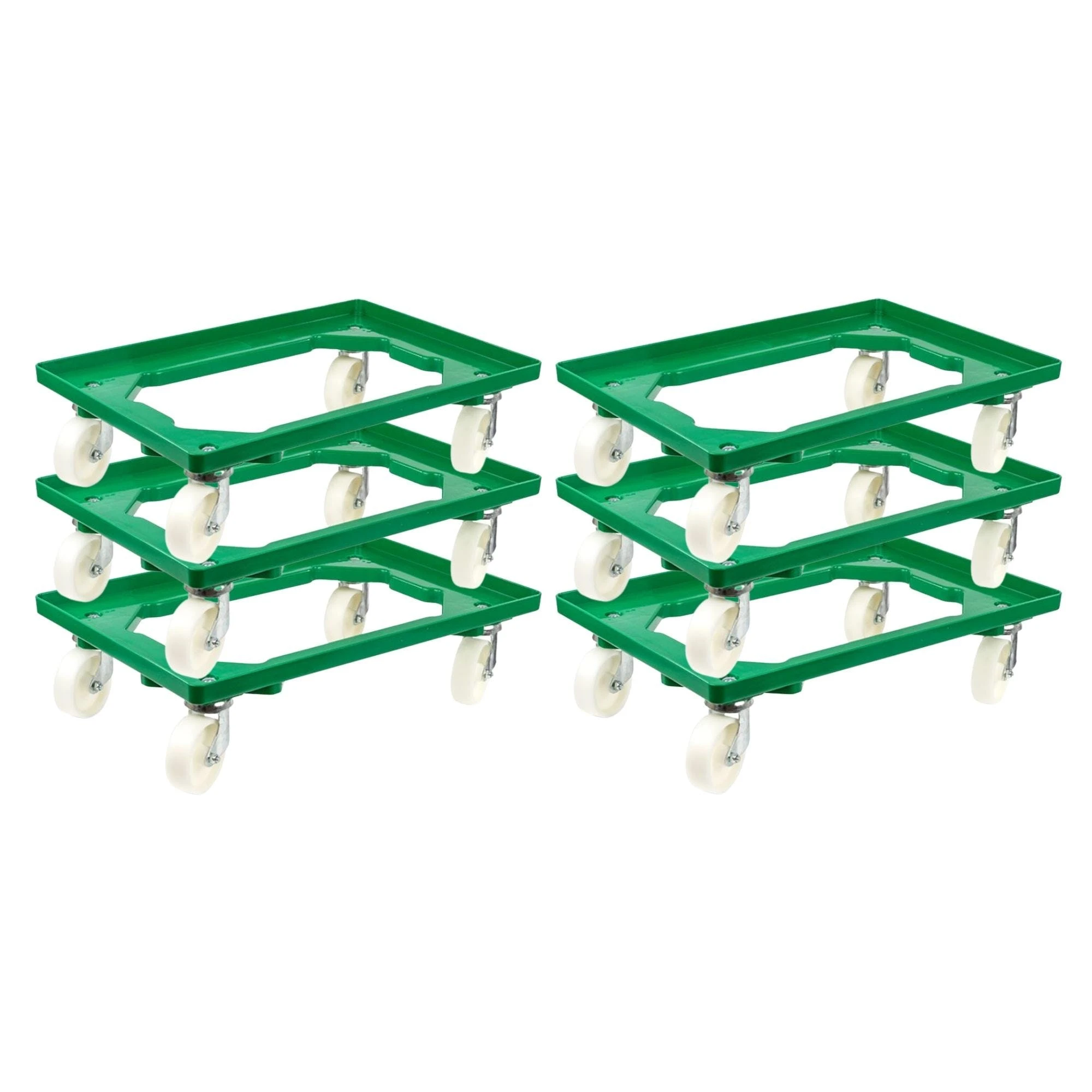 PROREGAL Transportroller Für Euroboxen 60x40cm Mit Kunststoffräder Grün | Offenes Deck | 2 Lenkrollen & 2 Bremsrollen | Traglast 300kg 9 PROREGAL Transportroller Für Euroboxen 60x40cm Mit Kunststoffräder Grün | Offenes Deck | 2 Lenkrollen & 2 Bremsrollen | Traglast 300kg – Bild 7