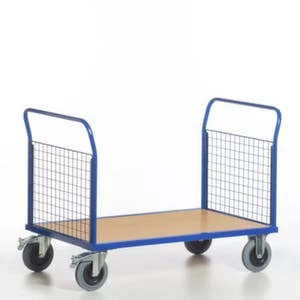 Rollcart Gitter-Stirnwandwagen, Tragl. 500kg, Ladefl. LxB 1000x600mm, Holzplatte, 1 Wand, RAL5010, 2 Lenk-/2 Bockrollen, TPE-Bereifung 9 Rollcart Gitter-Stirnwandwagen, Tragl. 500kg, Ladefl. LxB 1000x600mm, Holzplatte, 1 Wand, RAL5010, 2 Lenk-/2 Bockrollen, TPE-Bereifung – Bild 7