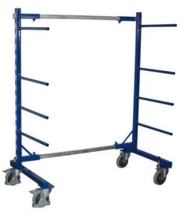 Variofit Tragarmwagen, Tragl. 400kg, 8 Tragarme, HxLxB 1800x800x440-1300mm, RAL5010, TPE-Bereifung 5 Variofit Tragarmwagen, Tragl. 400kg, 8 Tragarme, HxLxB 1800x800x440-1300mm, RAL5010, TPE-Bereifung – Bild 3