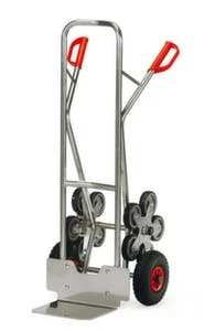 Fetra Treppenkarre, 5-Stern, Tragl. 200kg, Schaufel BxT 320x250mm, RAL5007, Luft-Bereifung 5 Fetra Treppenkarre, 5-Stern, Tragl. 200kg, Schaufel BxT 320x250mm, RAL5007, Luft-Bereifung – Bild 3