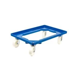 PROREGAL Transportroller Für Euroboxen 60x40cm Mit Kunststoffräder Blau | Offenes Deck | 4 Lenkrollen | Traglast 300kg