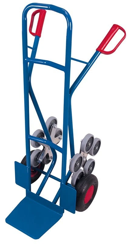 Variofit Treppenkarre Mit 2 Fünfarmigen Radsternen RAL5010 Enzianblau Sackkarre 5 Variofit Treppenkarre Mit 2 Fünfarmigen Radsternen RAL5010 Enzianblau Sackkarre – Bild 3