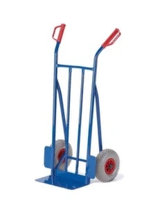 Rollcart Kufenkarre, Tragl. 250kg, Schaufel BxT 480x330mm, Stahl, RAL5010, Luft-Bereifung 9 Rollcart Kufenkarre, Tragl. 250kg, Schaufel BxT 480x330mm, Stahl, RAL5010, Luft-Bereifung – Bild 7