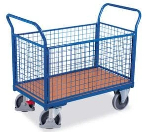 Fetra Gitter-Vierwandwagen, Tragl. 500kg, Ladefl. LxB 1000x700mm, Holzplatte, 4 Wände 6 Fetra Gitter-Vierwandwagen, Tragl. 500kg, Ladefl. LxB 1000x700mm, Holzplatte, 4 Wände – Bild 4