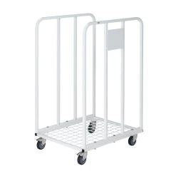 Null Gitterrollwagen 150 Kg, Mit 2 Seiten, LxBxH 530 X 630 X 1.000 Mm, Weiß Lackiert