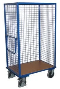 Variofit Schrankwagen, Tragl. 500kg, 1 Etage(n), Ladefl. LxB 1045x685mm, Holzplatte, 3 Wände, RAL5010, TPE-Bereifung 5 Variofit Schrankwagen, Tragl. 500kg, 1 Etage(n), Ladefl. LxB 1045x685mm, Holzplatte, 3 Wände, RAL5010, TPE-Bereifung – Bild 3