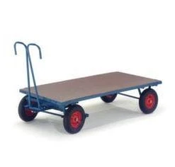 Rollcart Handpritschenwagen, Tragl. 1250kg, Ladefl. LxB 2000x1000mm, Siebdruckplatte, Keine Aufbauten, RAL5010, 4 Räder