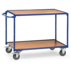 Variofit Tischwagen, Tragl. 250kg, 2xHolzplatte, Ladefl. LxB 1000x600mm, Holzböden, 2 Schubladen, RAL5010, TPE-Bereifung 13 Variofit Tischwagen, Tragl. 250kg, 2xHolzplatte, Ladefl. LxB 1000x600mm, Holzböden, 2 Schubladen, RAL5010, TPE-Bereifung -Vago-tools-Geschäft b015f1b1 a523 4d1d 8366 b9102b9faa98