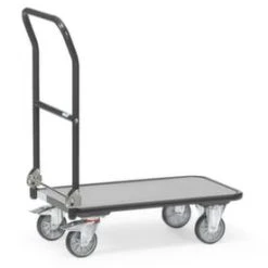 Fetra Schiebebügelwagen, Tragl. 600kg, Ladefl. LxB 1000x700mm, Stahlplatte, Schiebebügel, RAL5007, 2 Lenk-/2 Bockrollen -Vago-tools-Geschäft b01f8d9d 7dec 4c01 b5d5 f88c3bcf4f46