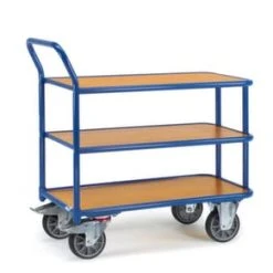 Fetra Etagenwagen, Tragl. 300kg, 3xHolzplatte, Ladefl. LxB 850x500mm, Holzplatte, RAL7016, TPE-Bereifung -Vago-tools-Geschäft b0225b8b f70b 4d2f bbf5 201a0e8dbc7e