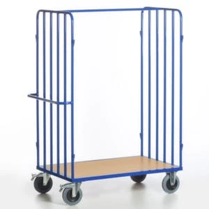 Rollcart Etagenwagen, Tragl. 600kg, Ladefl. LxB 1000x700mm, Holzboden, RAL5010, TPE-Bereifung 5 Rollcart Etagenwagen, Tragl. 600kg, Ladefl. LxB 1000x700mm, Holzboden, RAL5010, TPE-Bereifung – Bild 3