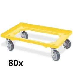 Null 80x Transportroller Für 600 X 400 Mm Eurobehälter, Rot, 4 Lenkrollen, Graue Gummiräder -Vago-tools-Geschäft bccf8c5b d731 41c3 b4c4 e84399082f75