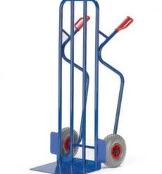 Rollcart Stapelkarre, Tragl. 250kg, Schaufel BxT 480x300mm, Stahl, RAL5010, Luft-Bereifung