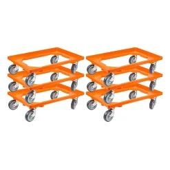 PROREGAL Transportroller Für Euroboxen 60x40cm Mit Gummiräder Orange | Offenes Deck | 4 Lenkrollen | Traglast 300kg -Vago-tools-Geschäft be65c18c aa70 4f7a 9fd8 7d59ff26f75e