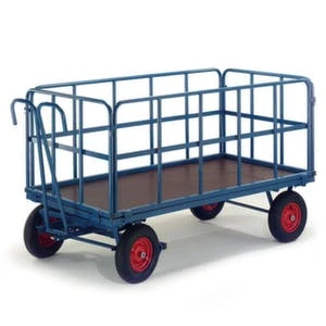 Rollcart Handpritschenwagen, Tragl. 1000kg, Ladefl. LxB 1130x730mm, Siebdruckplatte, 4 Wände, RAL5010, 4 Räder, Vollgummi-Bereifung 3 Rollcart Handpritschenwagen, Tragl. 1000kg, Ladefl. LxB 1130x730mm, Siebdruckplatte, 4 Wände, RAL5010, 4 Räder, Vollgummi-Bereifung