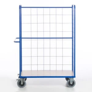 Rollcart Etagenwagen, Tragl. 600kg, Ladefl. LxB 1000x700mm, Holzboden, RAL5010, TPE-Bereifung 6 Rollcart Etagenwagen, Tragl. 600kg, Ladefl. LxB 1000x700mm, Holzboden, RAL5010, TPE-Bereifung – Bild 4