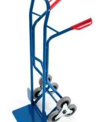 Rollcart Treppenkarre, 3-Stern, Tragl. 150kg, Schaufel BxT 300x225mm, RAL5010, TPE-Bereifung