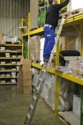 Krause Einhänge-Regalleiter, Holm L 1, 7m, F. H Bis 1, 55m, 6 Stufen, 2 Haken, Alu