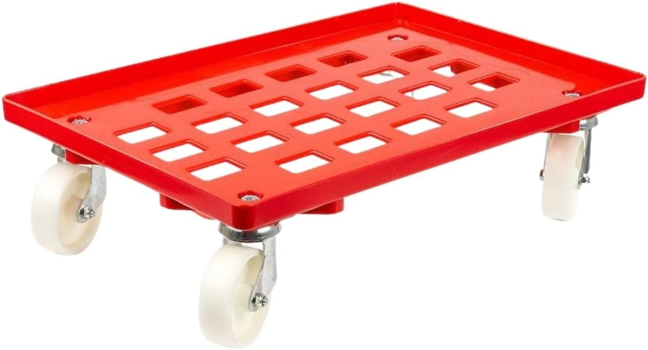 PROREGAL Transportroller Für Euroboxen 60x40cm Mit Gummiräder Rot | Gitter/Rasterdeck | 4 Lenkrollen | Traglast 300kg 7 PROREGAL Transportroller Für Euroboxen 60x40cm Mit Gummiräder Rot | Gitter/Rasterdeck | 4 Lenkrollen | Traglast 300kg – Bild 5