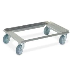 Null Transportroller/Logistikroller Für Eurobehälter 600 X 400 Mm, Gelb, Weiße Kunststoffräder, Tragkraft 250 Kg -Vago-tools-Geschäft c8bdaff8 649d 4980 9af7 099ff2af911c