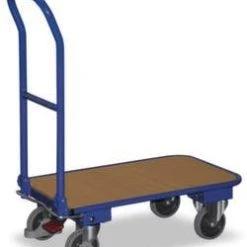 Fetra Schiebebügelwagen, Tragl. 400kg, Ladefl. LxB 900x600mm, Holzplatte/Kunststoff, 1 Stirnwand (offen), Klappbar, Blau -Vago-tools-Geschäft ca2181d0 2f8c 42f8 bd13 31f4433da01a
