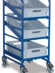 Rollcart Etagenwagen, Tragl. 200kg, 3 Etage(n), Ladefl. LxB 410x610mm, Rahmen, M. 3 Kästen, F. Euronorm-Beh., RAL5010 -Vago-tools-Geschäft cf8fa1ca 30cb 4e04 9f84 a9751943faf7