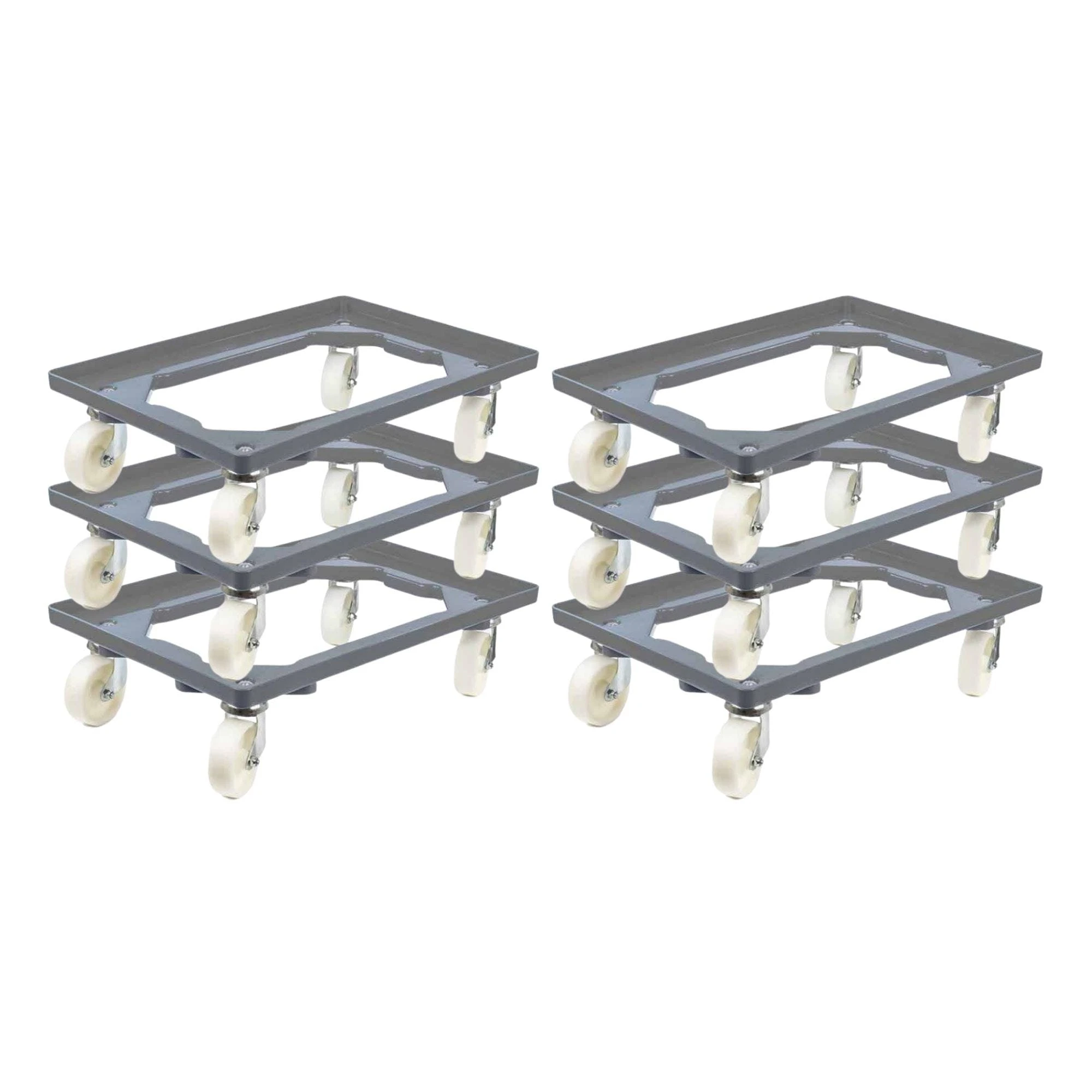 PROREGAL Transportroller Für Euroboxen 60x40cm Mit Kunststoffräder Grau | Offenes Deck | 4 Lenkrollen | Traglast 300kg 9 PROREGAL Transportroller Für Euroboxen 60x40cm Mit Kunststoffräder Grau | Offenes Deck | 4 Lenkrollen | Traglast 300kg – Bild 7