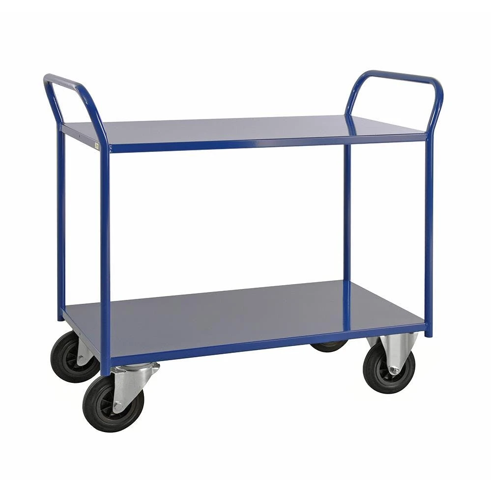 Null Etagenwagen 3 Böden M. Aufkant. 1.080 X 550 X 975 Mm, Traglast: 400 Kg - Blau 4 Null Etagenwagen 3 Böden M. Aufkant. 1.080 X 550 X 975 Mm, Traglast: 400 Kg - Blau – Bild 2
