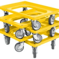 Null 5 Stück Transportroller Für Kisten 60 X 40 Cm Mit 4 Lenkrollen In Gelb