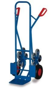 Variofit Treppenkarre, 3-Stern, Tragl. 200kg, Schaufel BxT 320x250mm, RAL5010, Vollgummi-Bereifung 6 Variofit Treppenkarre, 3-Stern, Tragl. 200kg, Schaufel BxT 320x250mm, RAL5010, Vollgummi-Bereifung – Bild 4
