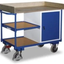 Rollcart Schrankwagen, Tragl. 1000kg, 2 Etage(n), Ladefl. LxB 1000x700mm, Siebdruckplatte, RAL7035/RAL5010, 1 Schränke 12 Rollcart Schrankwagen, Tragl. 1000kg, 2 Etage(n), Ladefl. LxB 1000x700mm, Siebdruckplatte, RAL7035/RAL5010, 1 Schränke -Vago-tools-Geschäft db593092 80da 482a b5b9 b4bb2bf02714