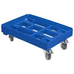 Null Hygiene Transportroller Für Kisten 60 X 40 Cm Mit 2 Bremsen In Blau