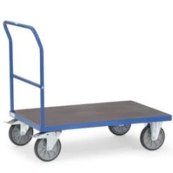 Fetra Schiebebügelwagen, Tragl. 600kg, Ladefl. LxB 1000x700mm, Stahlplatte, Schiebebügel, RAL5007, 2 Lenk-/2 Bockrollen -Vago-tools-Geschäft df27ce90 e449 411a af70 07f7897ae411
