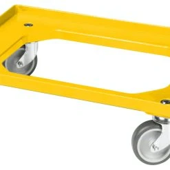 Null Transportroller Für Kisten 60 X 40 Cm Mit 4 Lenkrollen In Gelb
