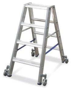 Krause Rollbare Stufenleiter, 2x8 Stufen, Stand H 1, 4m, Holm L 2, 05m, Alu 7 Krause Rollbare Stufenleiter, 2x8 Stufen, Stand H 1, 4m, Holm L 2, 05m, Alu – Bild 5