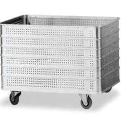 Alternative view of Null Alu-Kastenwagen, Tragl. 200kg, 430l, HxLxB 835x1130x630mm, Vollgummi-Bereifung